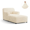Cream Microfibra Chaise Lounge Slipcover