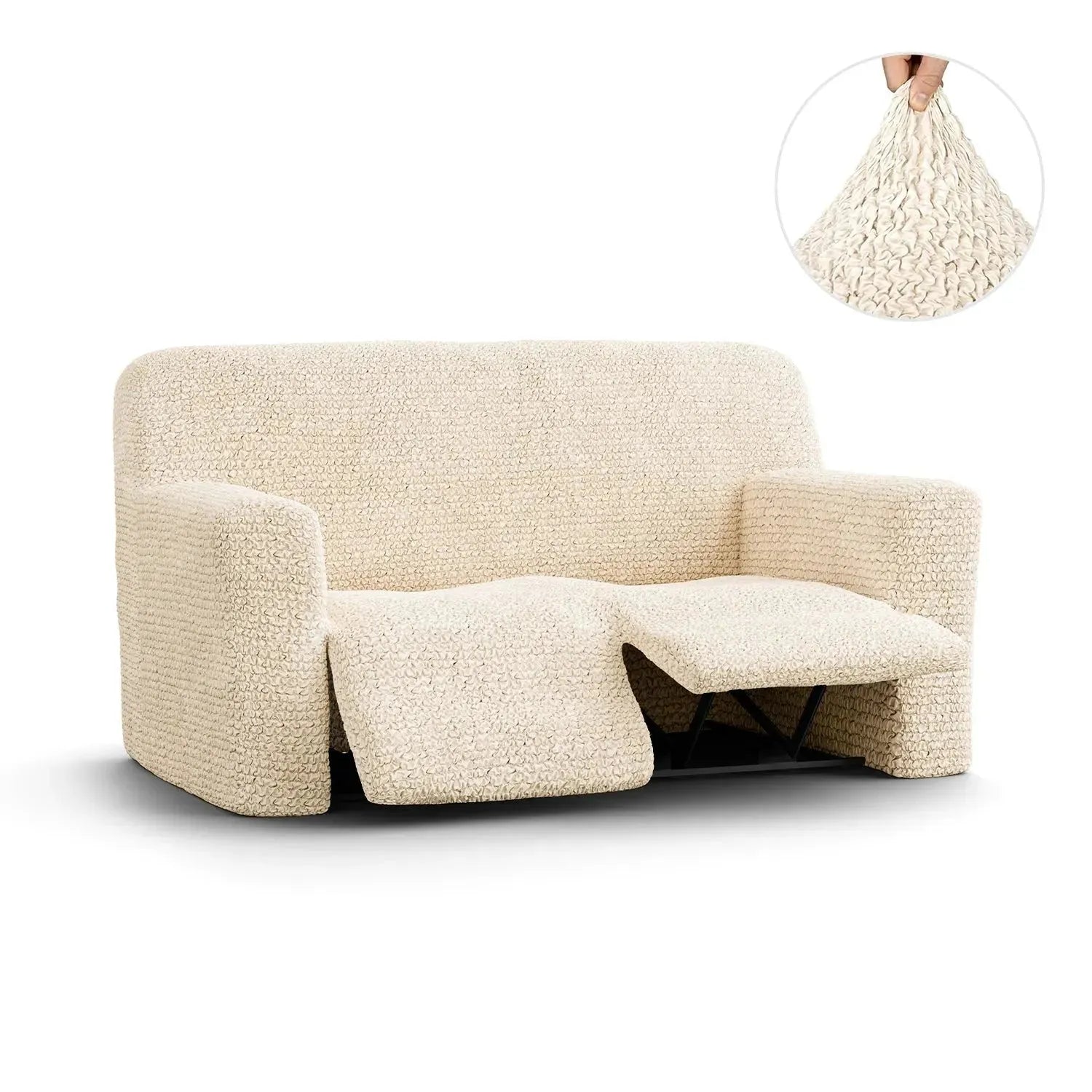 Housse de fauteuil inclinable en microfibre crème
