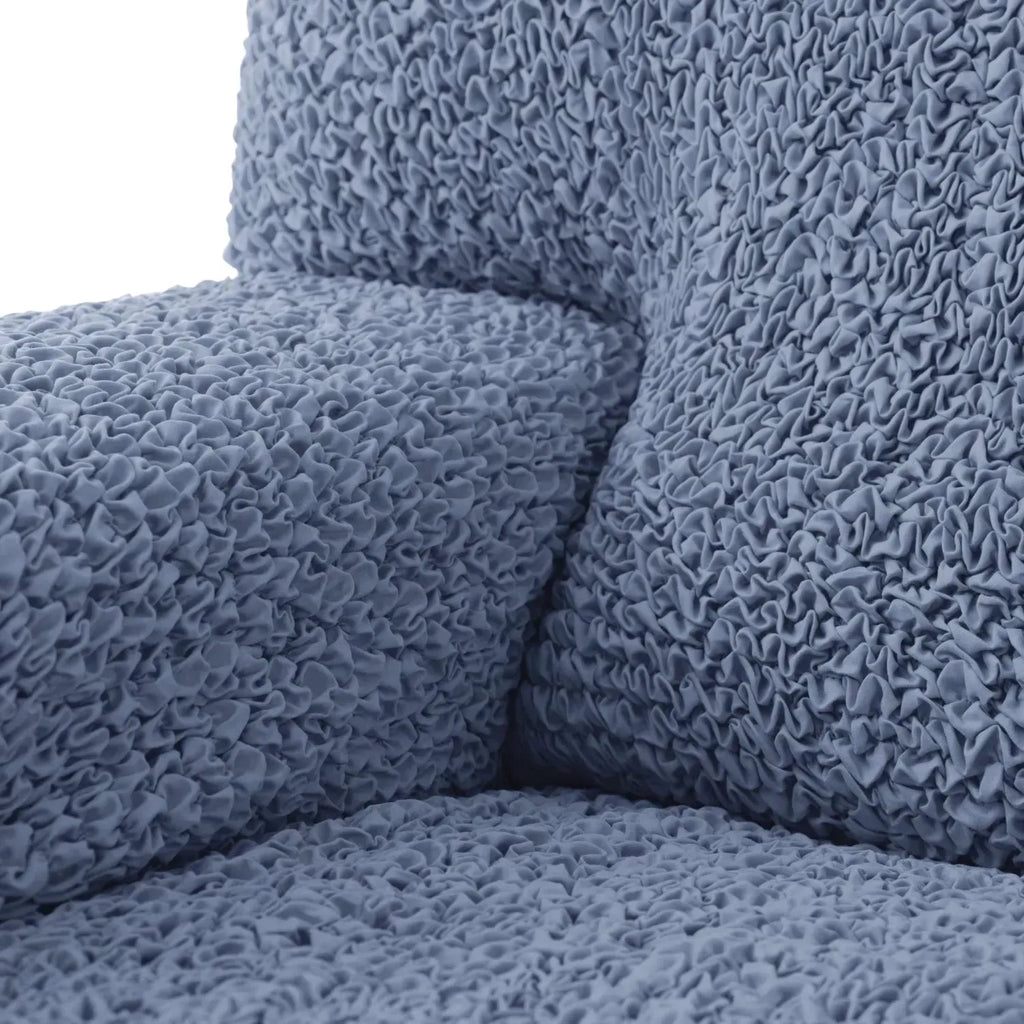Housse de fauteuil inclinable en microfibre bleue