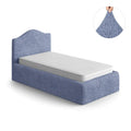 Blue Microfibra Bed Headboard & Frame Slipcover