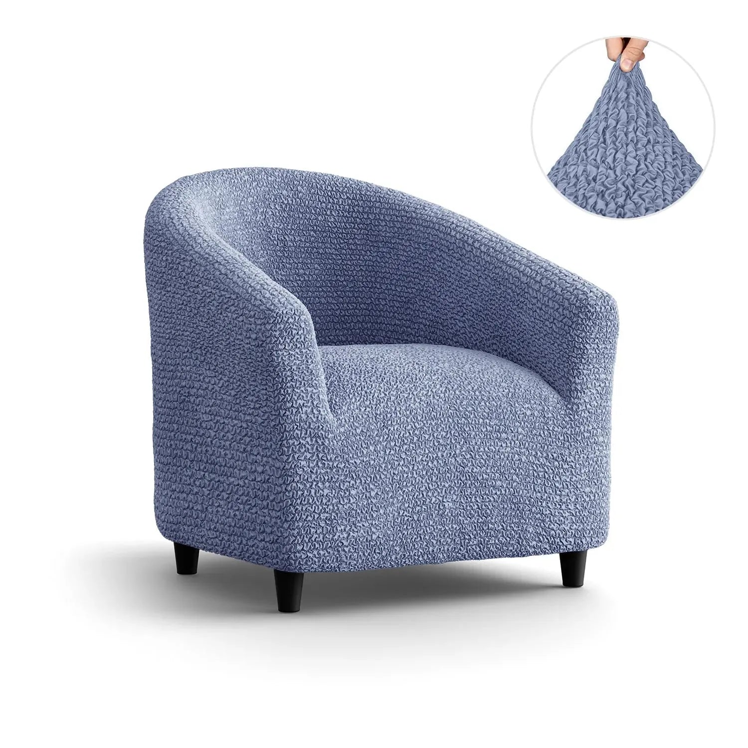 Housse de fauteuil en microfibre bleue