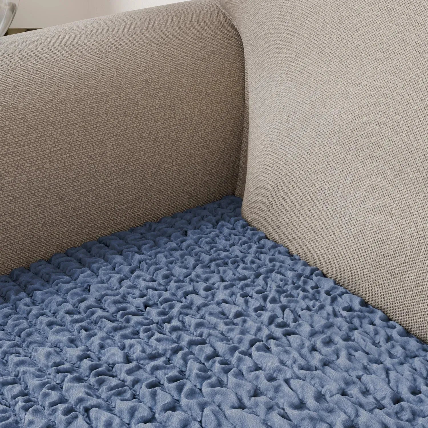 Housse de coussin de siège en microfibre bleue