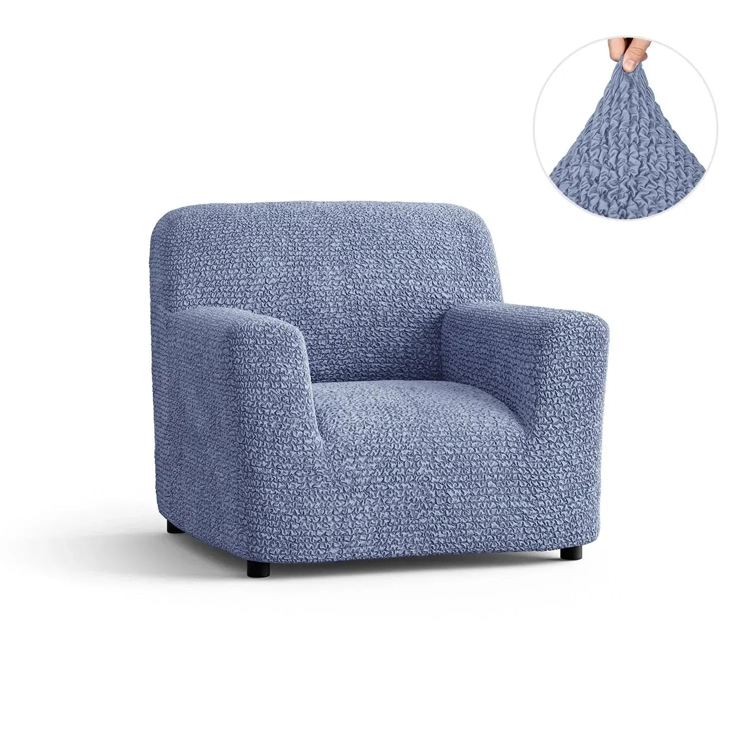 Housse de fauteuil en microfibre bleue