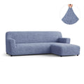 Blue Microfibra Sectional Sofa Slipcover