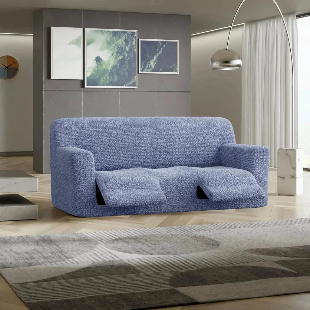 Housse de fauteuil inclinable en microfibre bleue