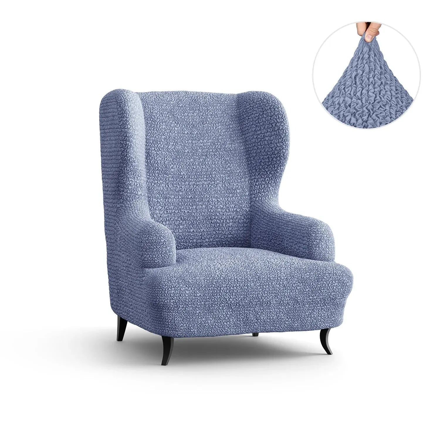 Housse de fauteuil en microfibre bleue