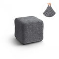 Dark Gray Microfibra Ottoman Slipcover