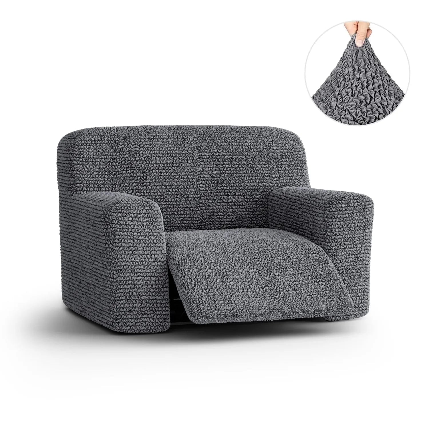 Housse de fauteuil inclinable en microfibre gris foncé
