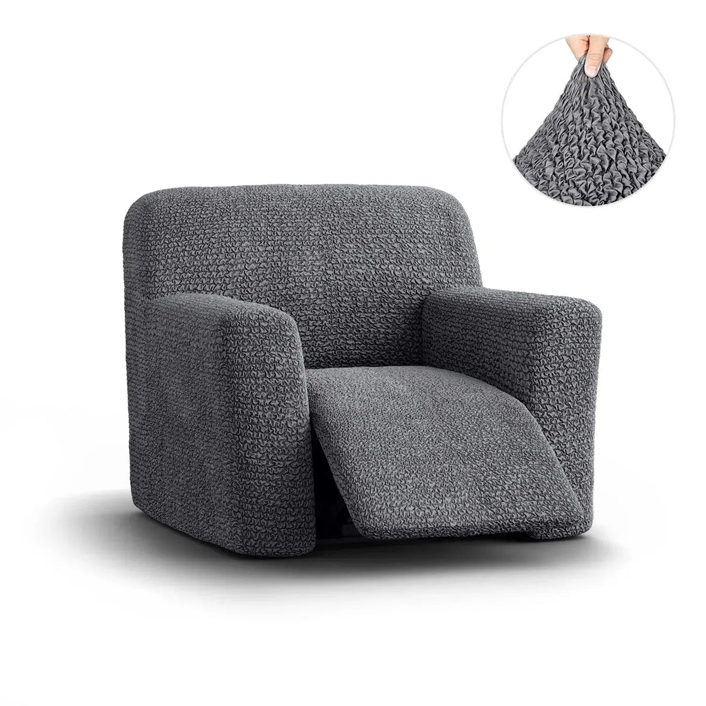 Housse de fauteuil inclinable en microfibre gris foncé