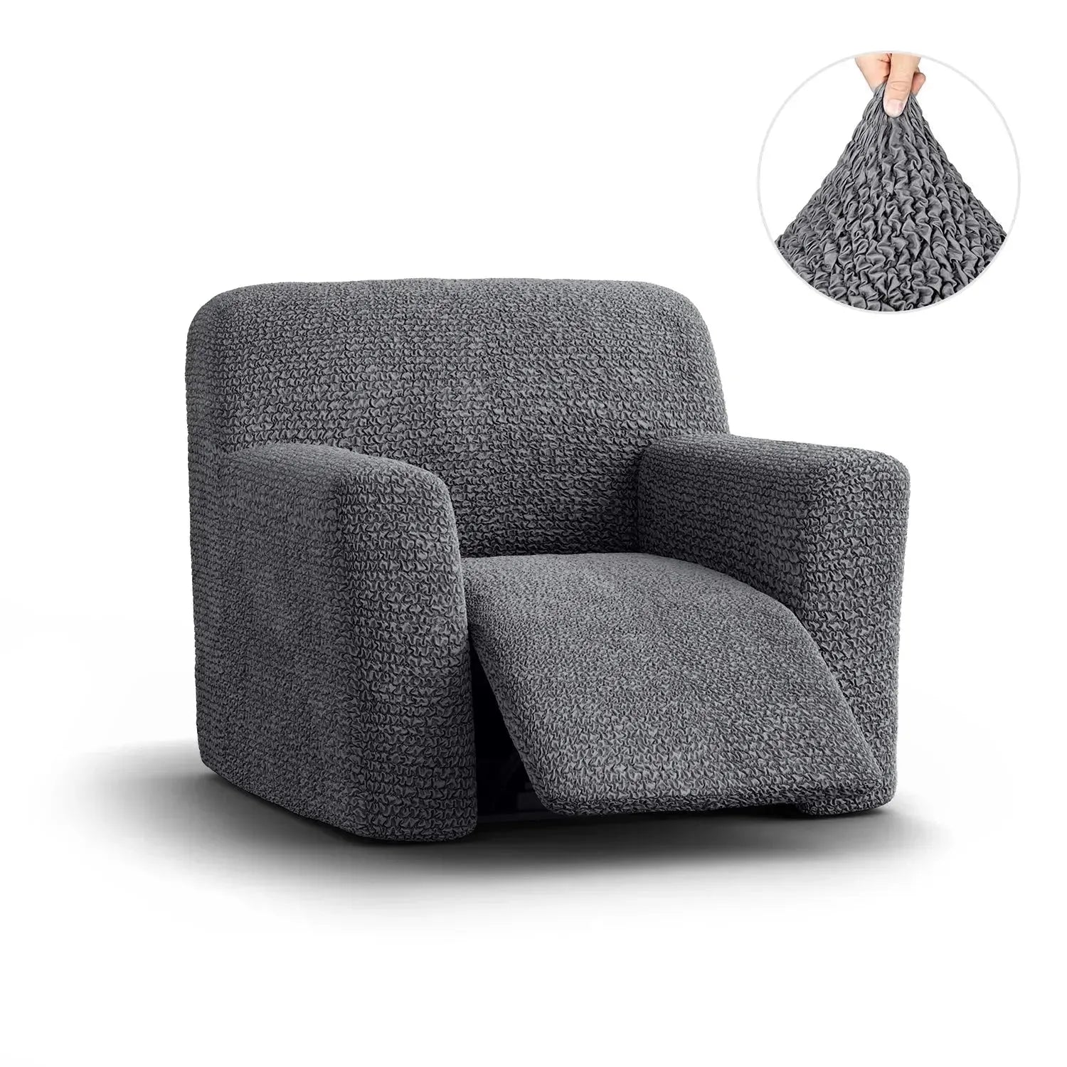 Housse de fauteuil inclinable en microfibre gris foncé