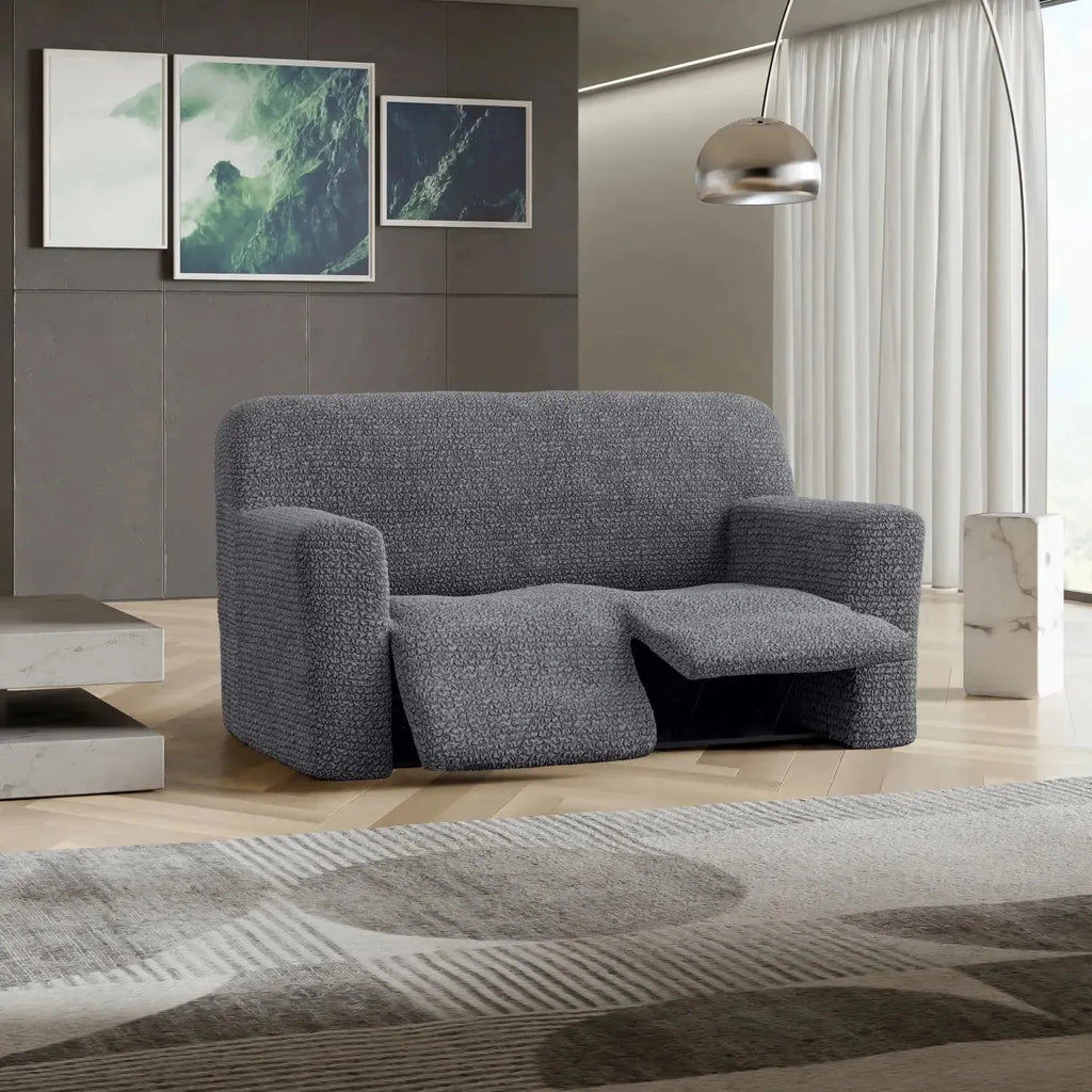 Housse de fauteuil inclinable en microfibre gris foncé