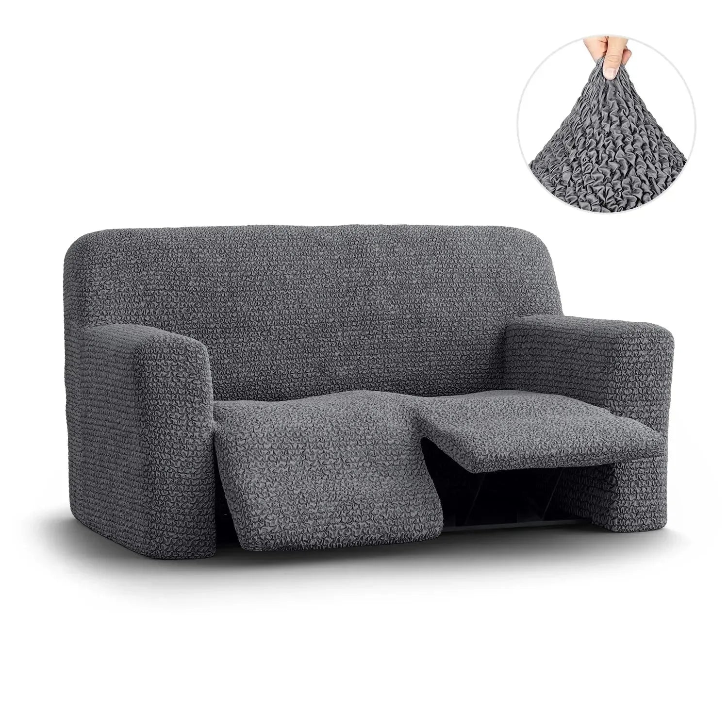 Housse de fauteuil inclinable en microfibre gris foncé