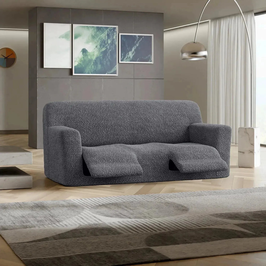 Housse de fauteuil inclinable en microfibre gris foncé
