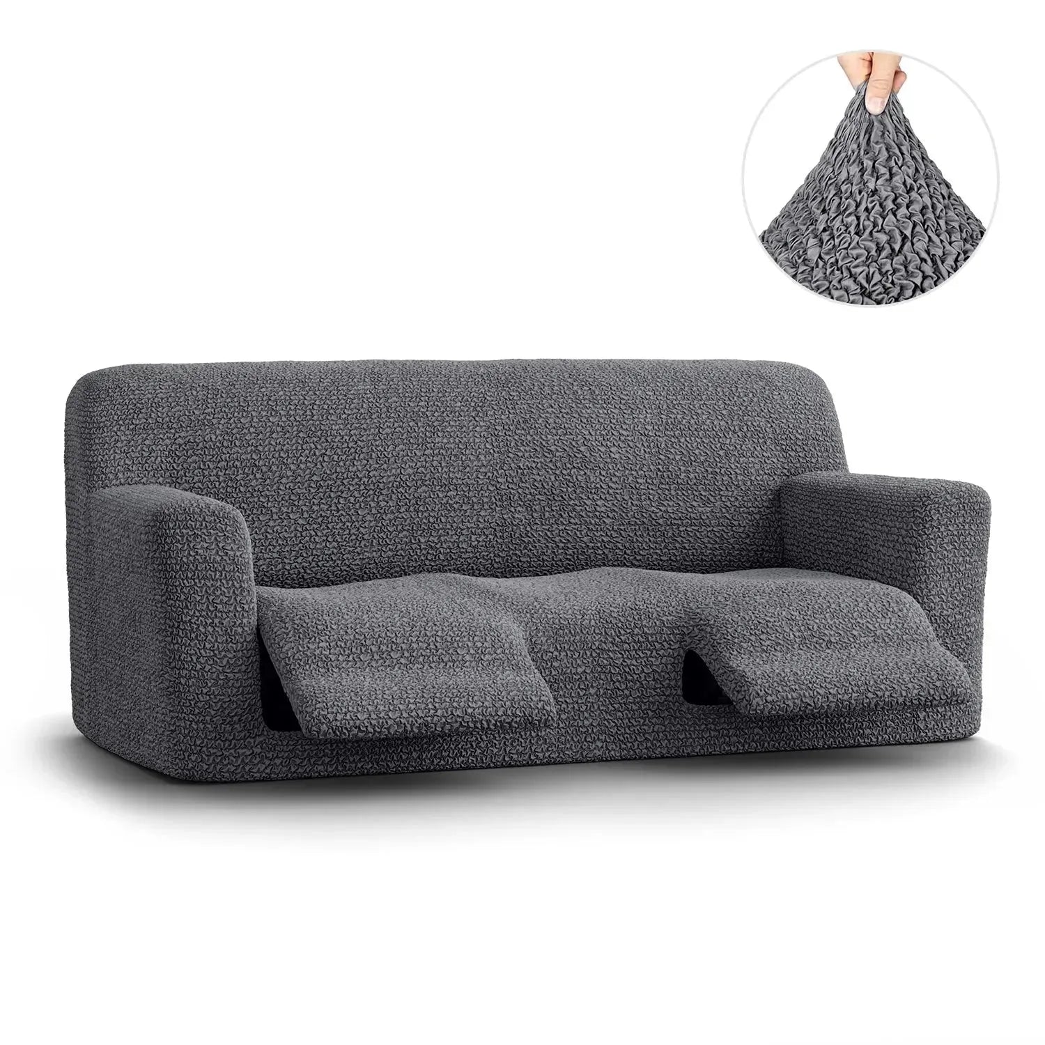 Housse de fauteuil inclinable en microfibre gris foncé