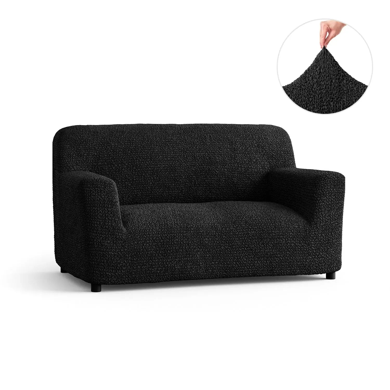 Housse de canapé en microfibre noire