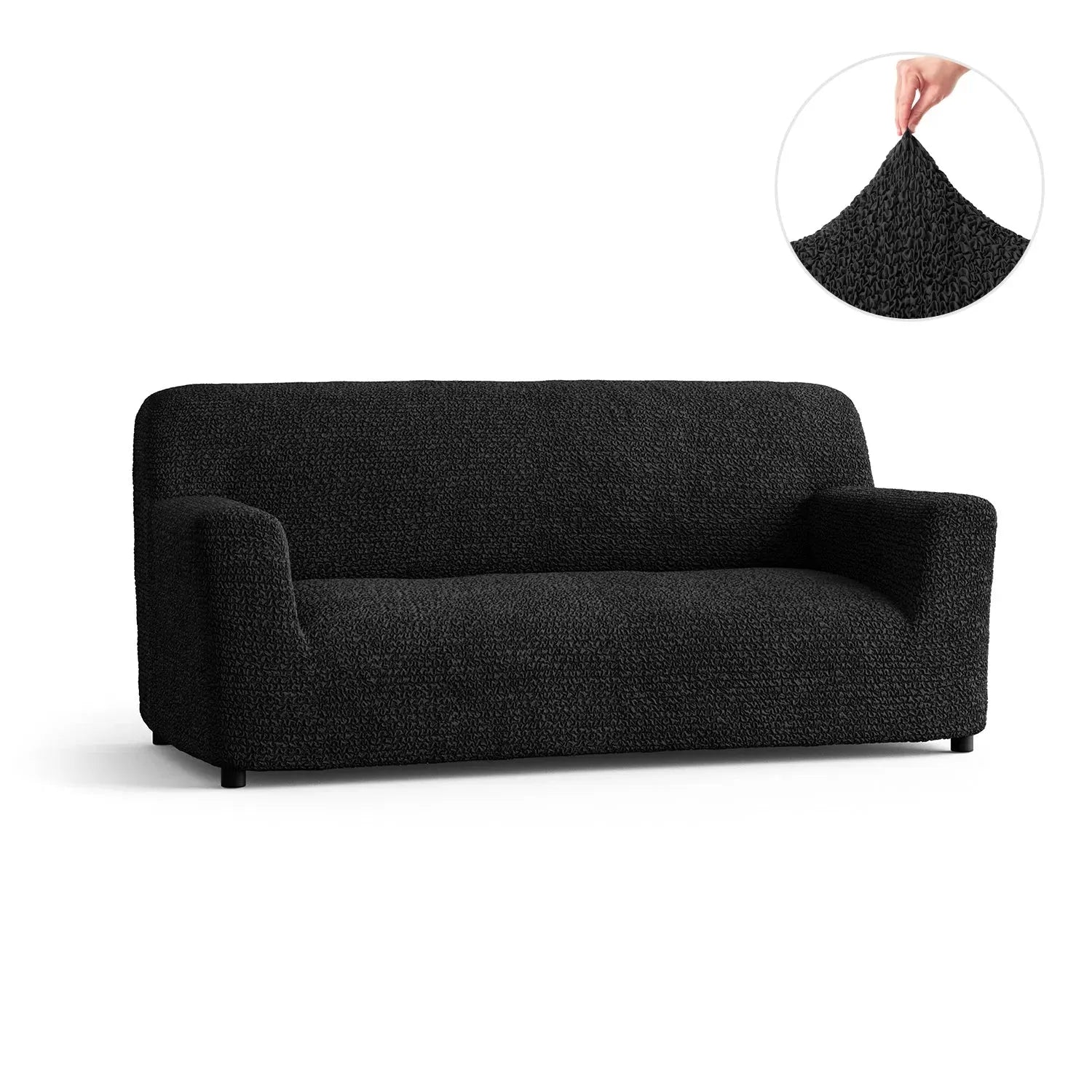 Housse de canapé en microfibre noire