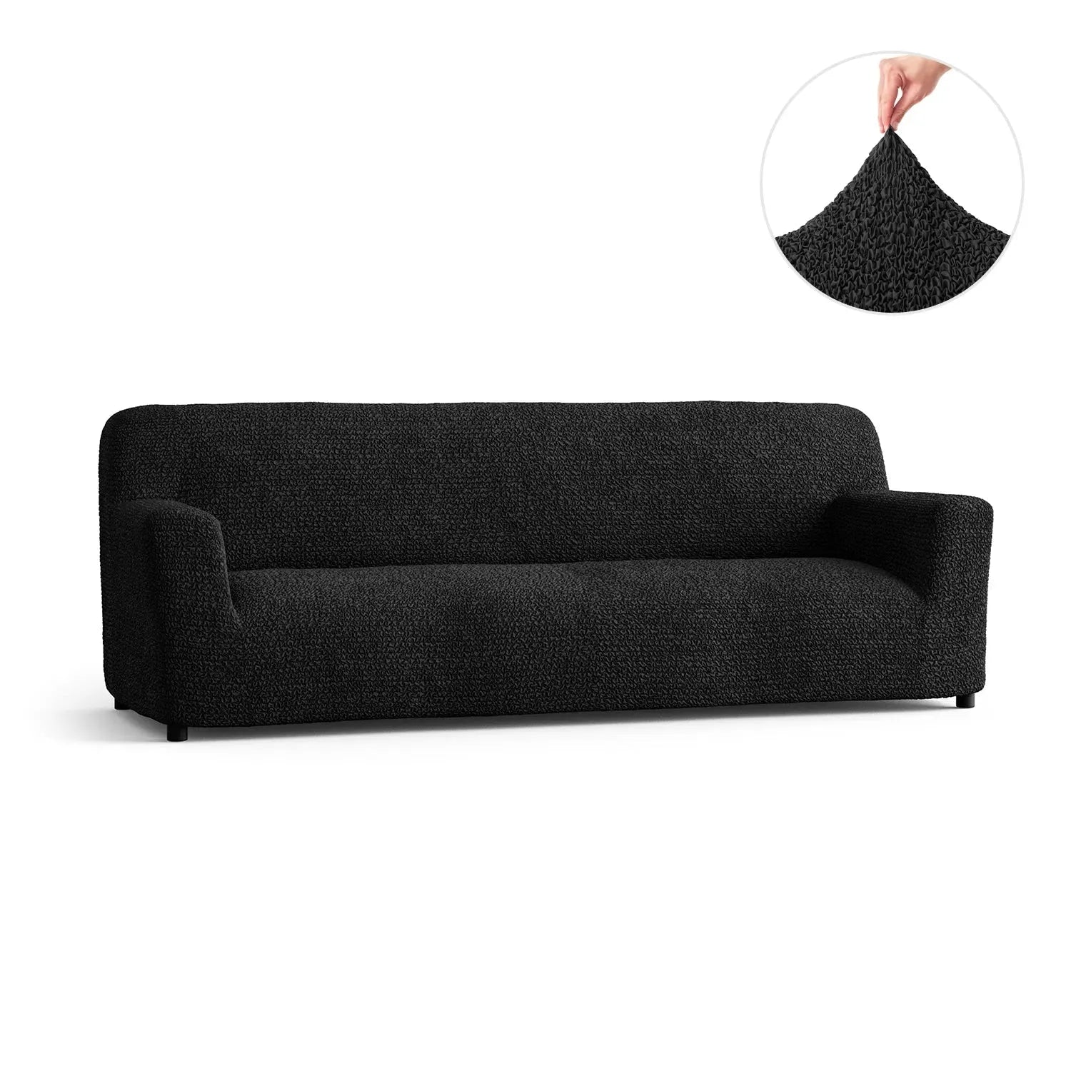 Housse de canapé en microfibre noire