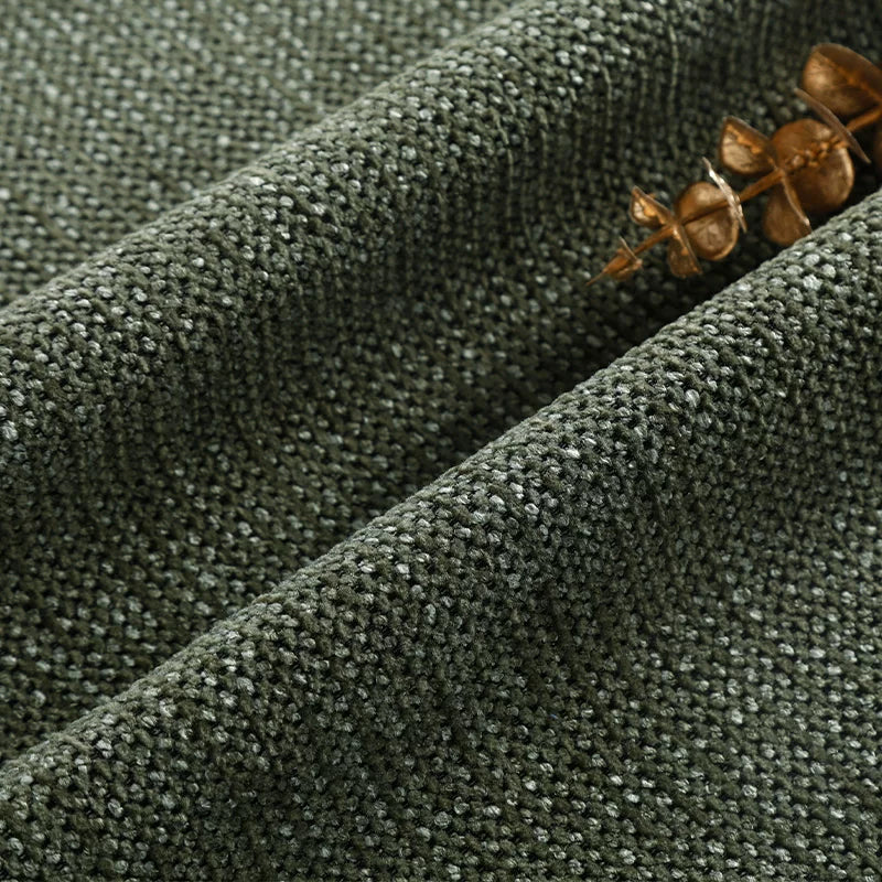 Custom Bed Frame Cover — Marlowe Linen-Blend 1825 · Olive Moss