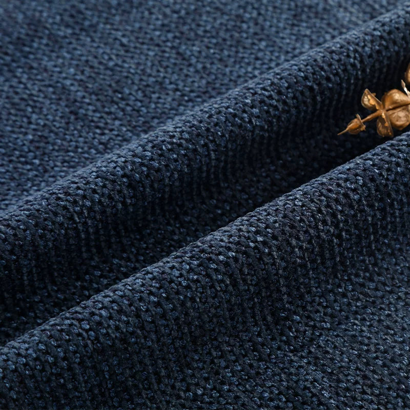 Custom Bed Frame Cover — Marlowe Linen-Blend 1825 · Midnight Indigo