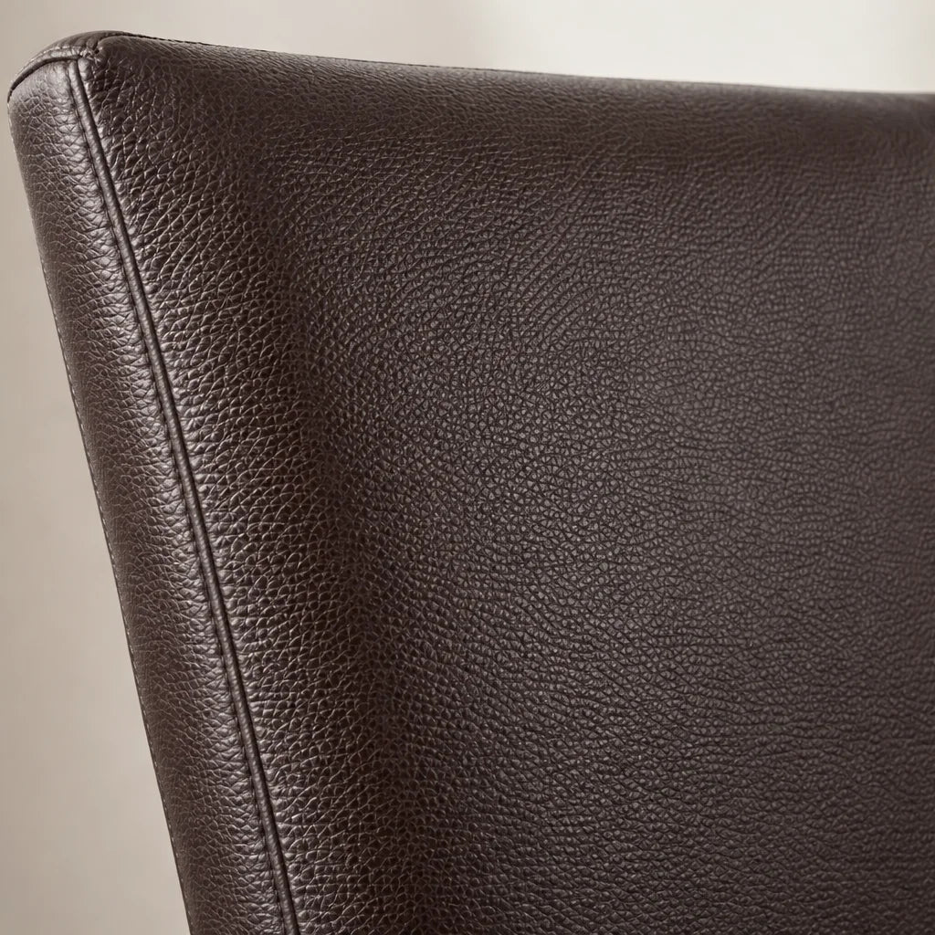 Mahogany Minotti YX-75 | Long-Skirt Dining Chair with armrest Slipcover