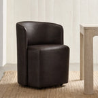 Mahogany Minotti YX-75 | Long-Skirt Dining Chair with armrest Slipcover