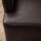 Mahogany Minotti YX-75 | Long-Skirt Dining Chair with armrest Slipcover