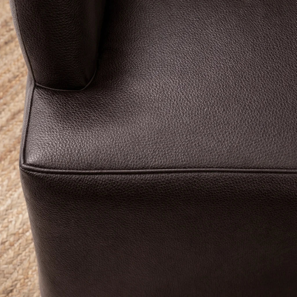 Mahogany Minotti YX-75 | Long-Skirt Dining Chair with armrest Slipcover