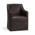 Mahogany Minotti YX-75 | Long-Skirt Dining Chair with armrest Slipcover