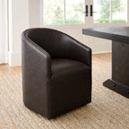 Mahogany Minotti YX-75 | Long-Skirt Dining Chair with armrest Slipcover