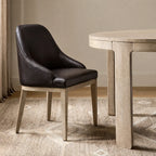 Mahogany Minotti YX-75 | Snug fit Dining Chair with armrest Slipcover