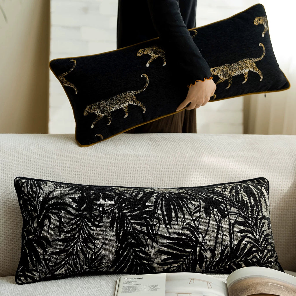 Black-Ground Gold Leopard | Bed Frame Cover