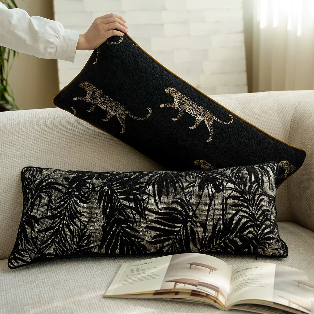 Black-Ground Gold Leopard | Bed Frame Cover