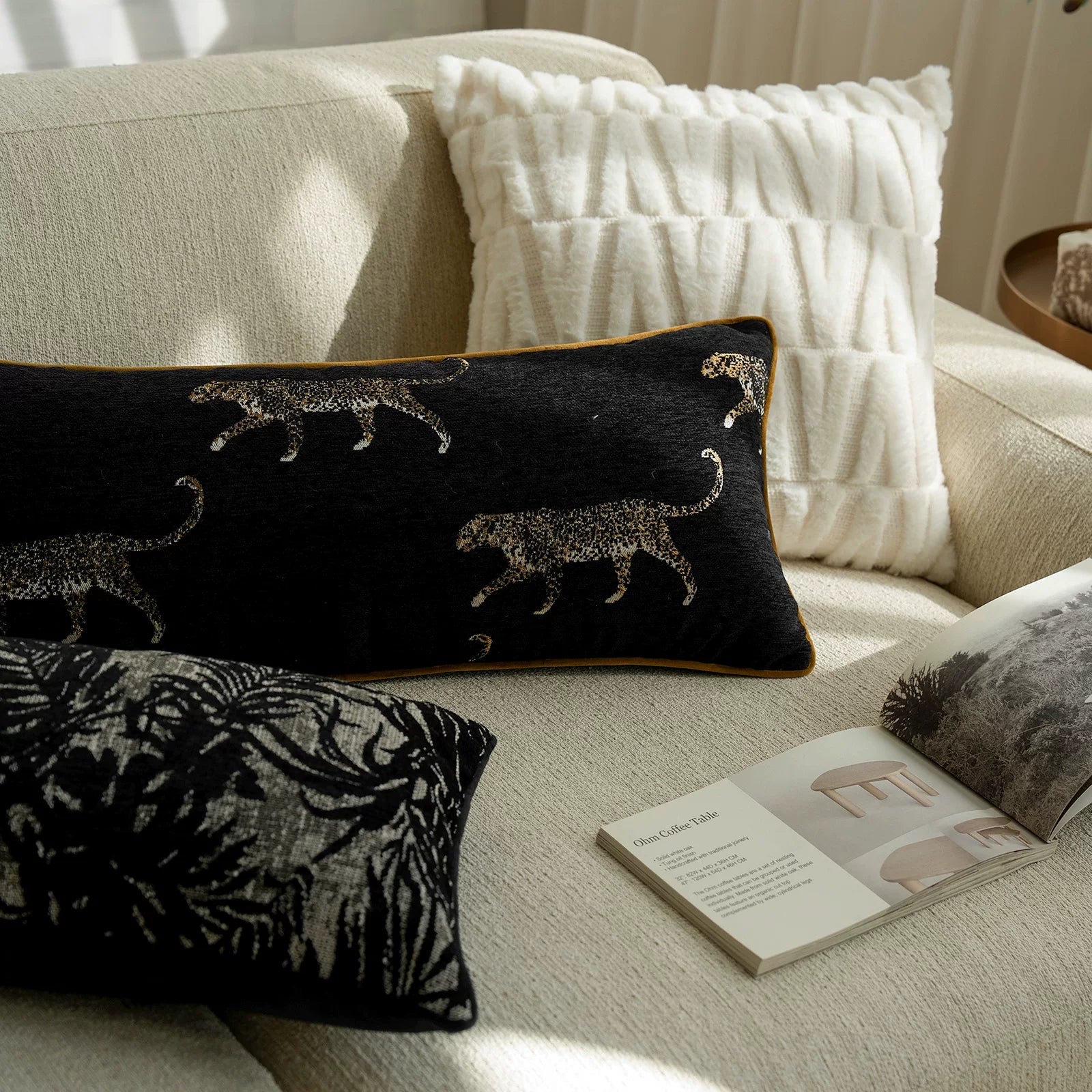 Black-Ground Gold Leopard | Bed Frame Cover