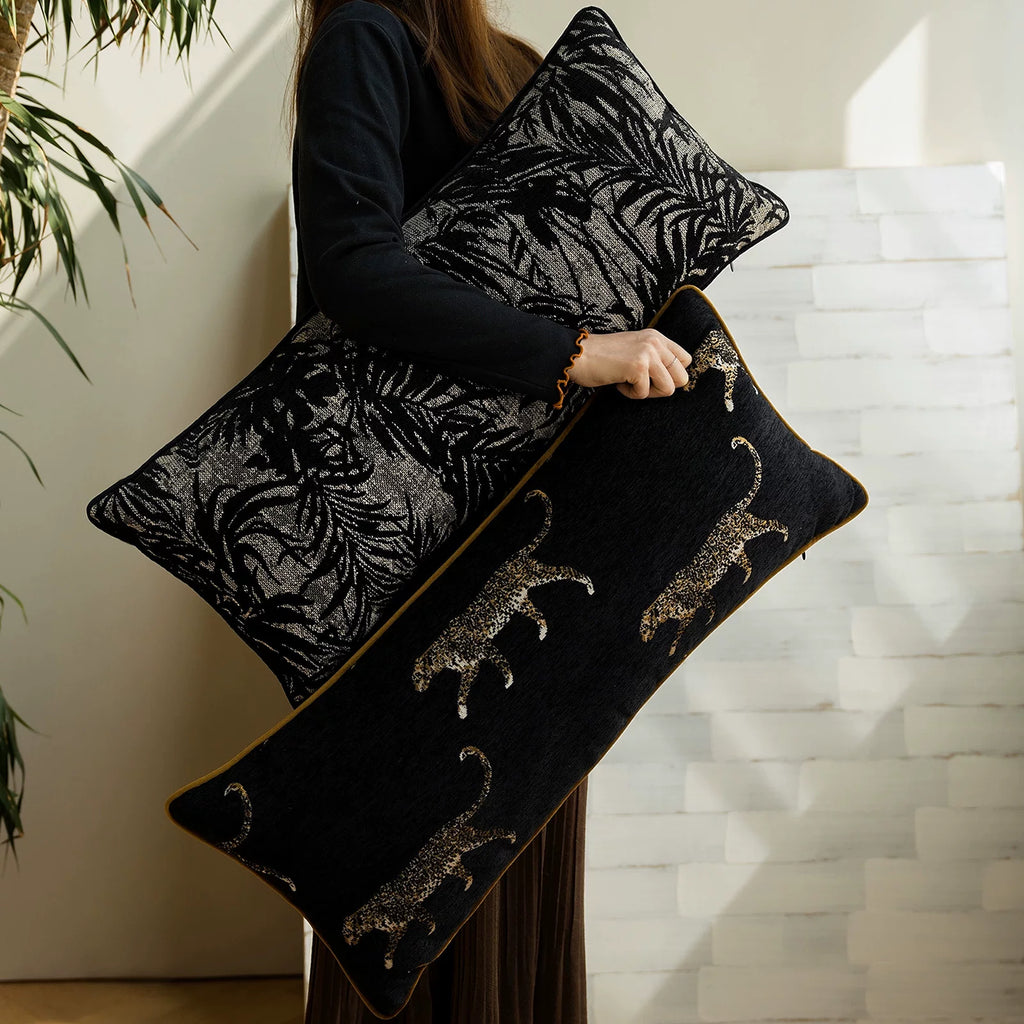Black-Ground Gold Leopard | Bed Frame Cover