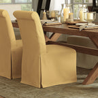 Matte Yellow WB PBV2042 - 33 | Long-Skirt Dining Chair Slipcover