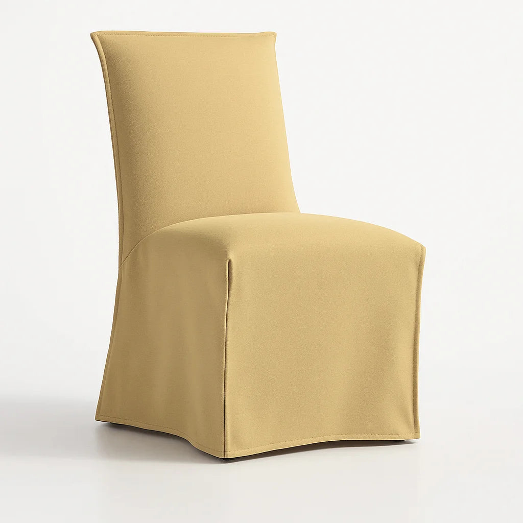 Matte Yellow WB PBV2042 - 33 | Long-Skirt Dining Chair Slipcover
