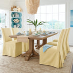 Matte Yellow WB PBV2042 - 33 | Long-Skirt Dining Chair Slipcover