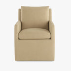 Matte Yellow WB PBV2042 - 33 | Long-Skirt Dining Chair with armrest Slipcover