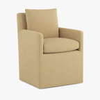 Matte Yellow WB PBV2042 - 33 | Long-Skirt Dining Chair with armrest Slipcover