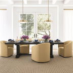 Matte Yellow WB PBV2042 - 33 | Long-Skirt Dining Chair with armrest Slipcover