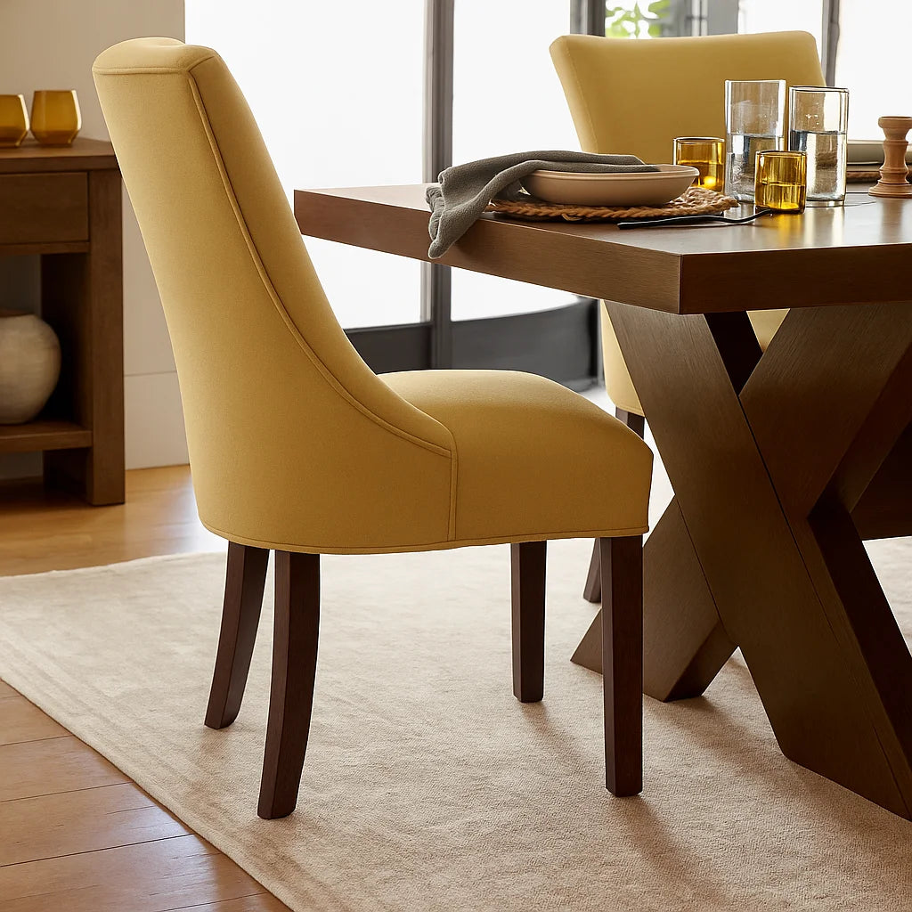 Matte Yellow WB PBV2042 - 33 | Snug fit Dining Chair Slipcover