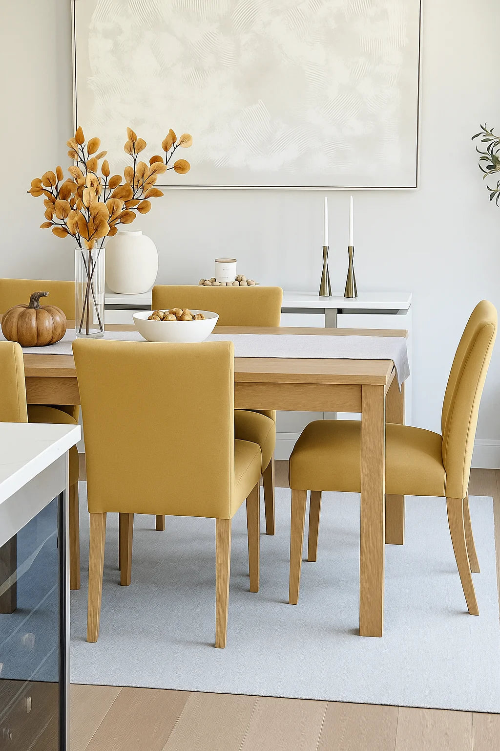 Matte Yellow WB PBV2042 - 33 | Snug fit Dining Chair Slipcover