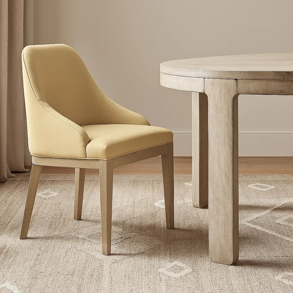 Matte Yellow WB PBV2042 - 33 | Snug fit Dining Chair with armrest Slipcover