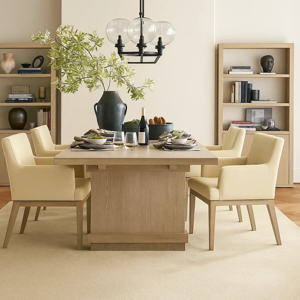 Matte Yellow WB PBV2042 - 33 | Snug fit Dining Chair with armrest Slipcover