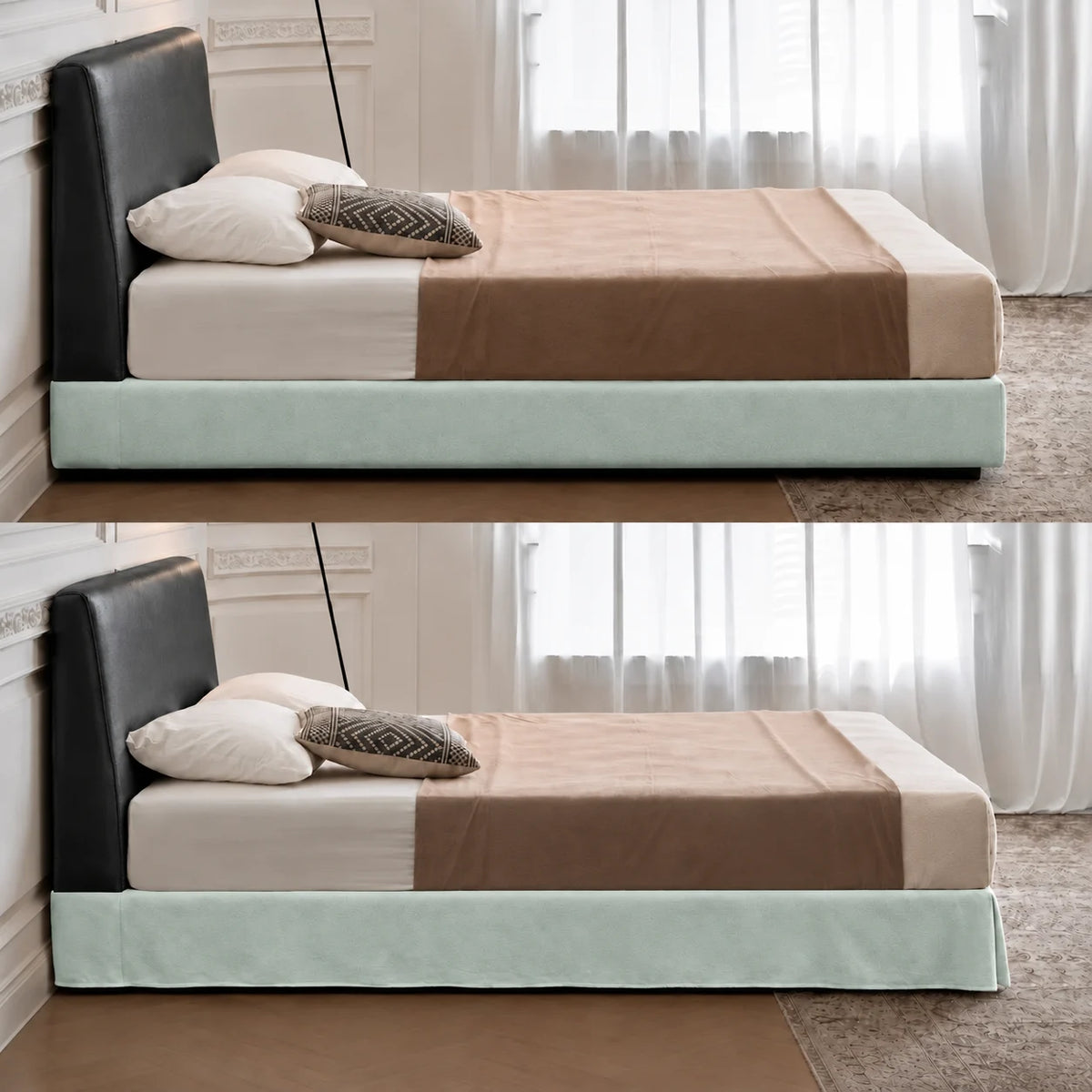 Mint · Stretch-Fit Bed Frame Cover