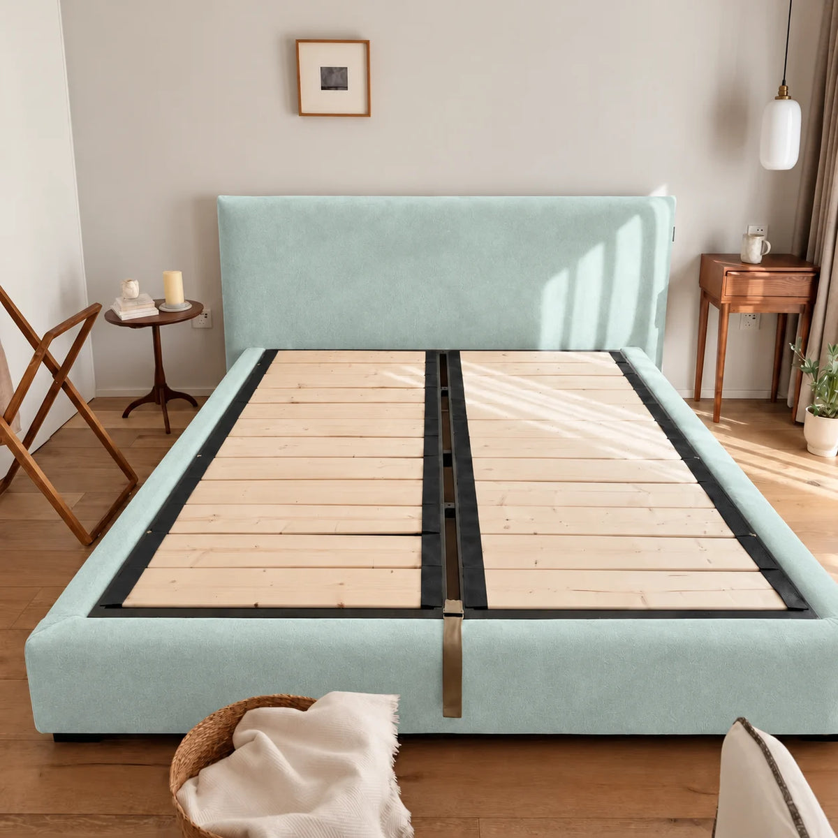 Mint · Stretch-Fit Bed Frame Cover