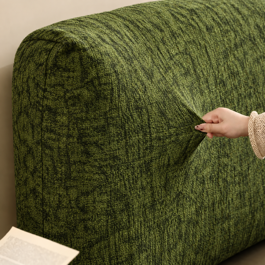 Moss Trace · Stretch-Fit Bed Headboard Cover