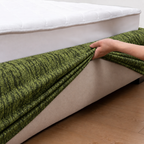 Moss Trace · Stretch-Fit Inset Bed Frame Cover · Tie Straps + Back Elastic