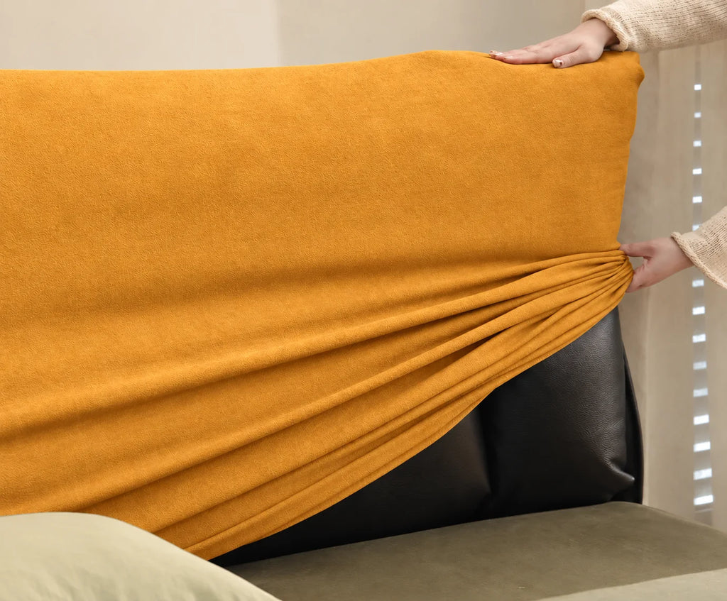 Mustard · Stretch-Fit Bed Headboard Cover