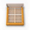 Mustard · Stretch-Fit Inset Bed Frame Cover · Elastic Bands + Back Elastic